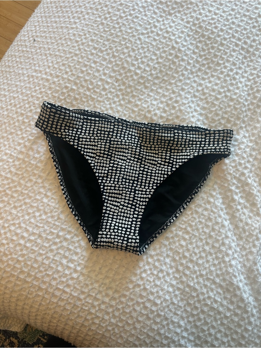 AERIE Black & White Dot Bikini Bottoms